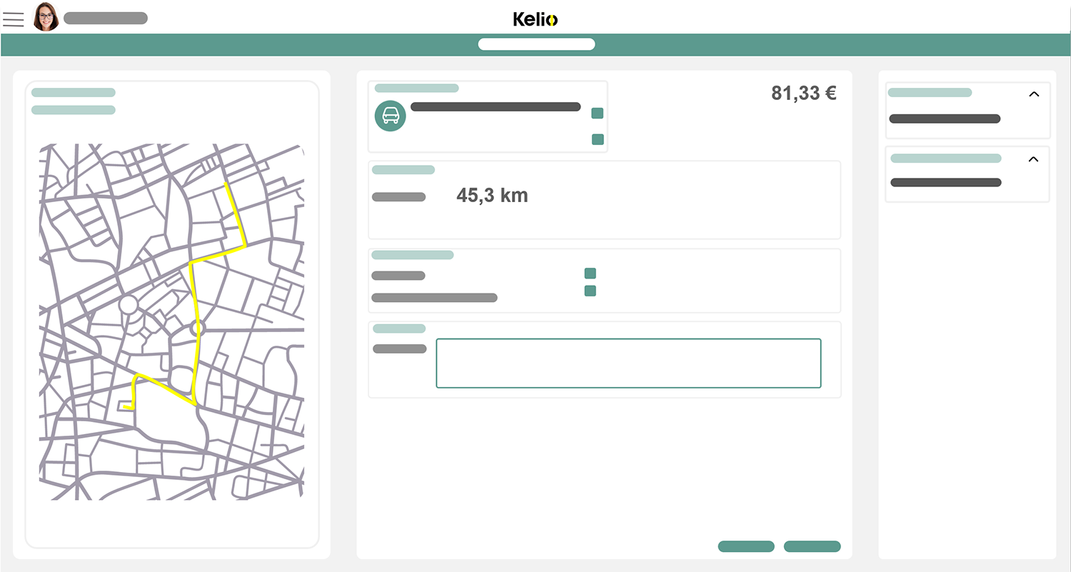 Ecran notes de frais du logiciel Kelio pour automatiser les indemnités kilométriques