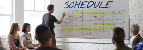 Illustration d'une construction d'un planning en équipe