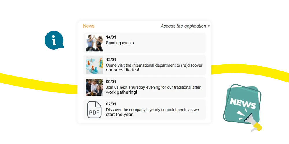 Kelio news feed filtered by department and location for ultra-relevant internal communication