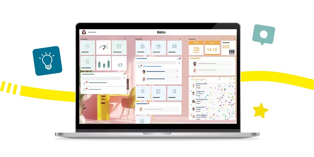 Logiciel Kelio : Interface de partage des projets stratégiques et réussites collectives en entreprise