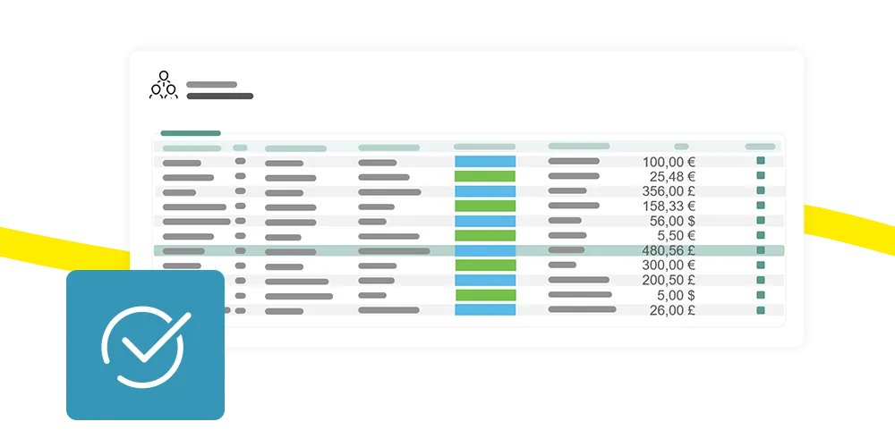 Kelio expense form validation interface with reimbursement statuses