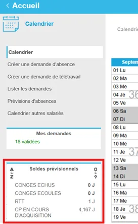 Aperçu congés