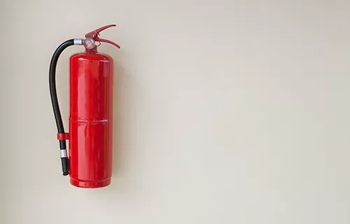 Evacuation incendie extincteur