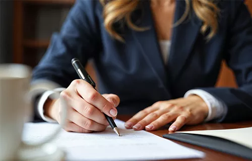 Illustration d'une personne qui regarde un contrat