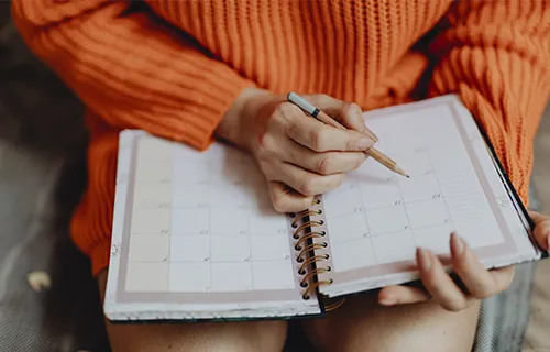 Illustration d'un calendrier pour poser les RTT ou congés payés