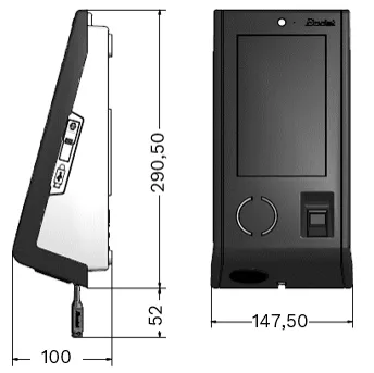 Kelio Visio biometric clocking terminal dimensions