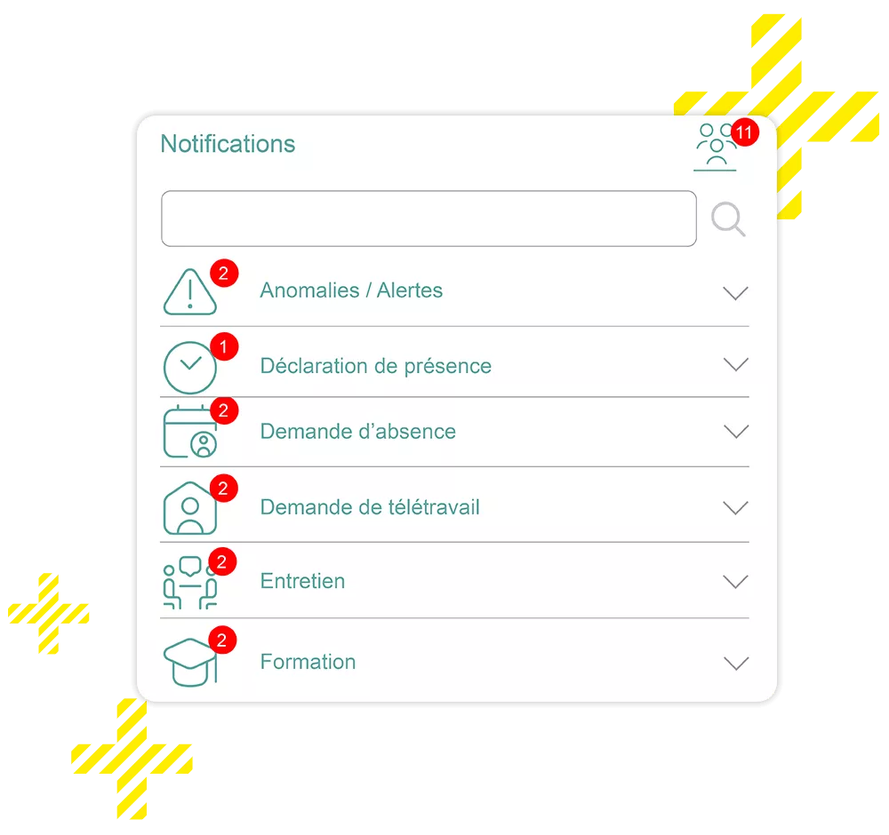 Les notifications du portail RH pour les managers